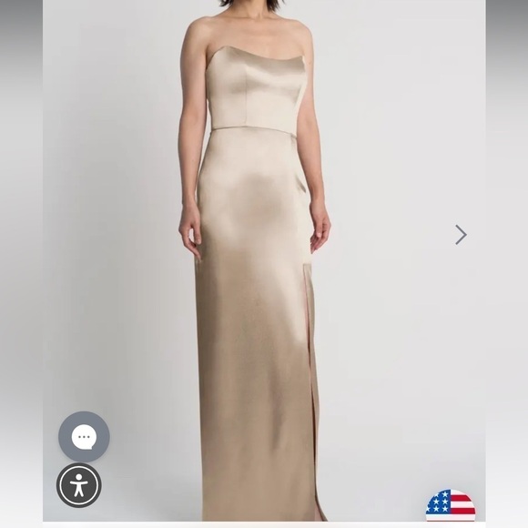 Jenny Yoo Nadia Dress Pale Gold - Picture 1 of 10